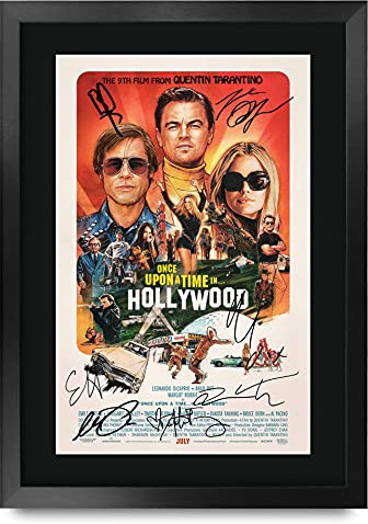 HWC Trading Once Upon a Time in Hollywood Geschenke Geducktes Signiertes Autogramm Foto für Fans von Film Memorabilien - A3 Gerahmt