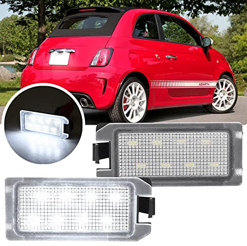 NSLUMO 2 Stueck Weiße LED Kennzeichenleuchten Für F/iat 500c D/odge Viper J/eep Grand Cherokee/Kompass