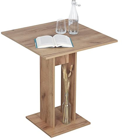 RICOO Esstisch klein 68 x 78 x 68 cm Küchentisch Eiche WM087-EG Gold Braun