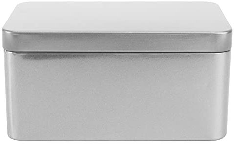 HEMOTON Rechteckige Metalldosen Vorratsdose Blechdosen Teedose Kaffeedose Keksdose Plätzchendose mit Deckel Weißblech Dosen Metallbox Aufbewahrungsbox für Tee Kekse Süßigkeiten Behälter Silber