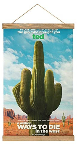 YBEL A Million Ways to Die in The West Scroll-Poster Stoffbild Kunst Holz DIY Rahmen Hängende Druck Aufhänger für Raumdekoration Öl Leinwand Kit Geschenk