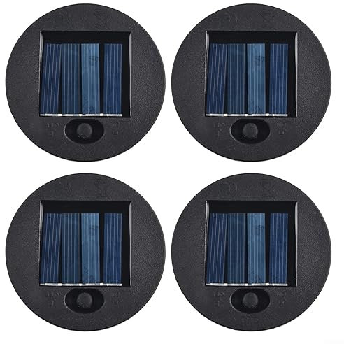 Garden Light Solar Top Replacement Round Box, LED Solar Panel Lantern Lid for Outdoor Hanging Lanterns DIY Table Lights Garden Patio Decor, Easy Install Smart