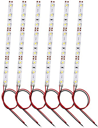 HUAZIZ 6 Stück LED Hausbeleuchtung 15 cm Warmweiss mit Kabel 12-18V, Modellbau Led Beleuchtung, 9-LED