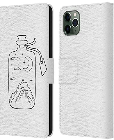 Head Case Designs Licenciado Oficialmente Haroulita Botella Tatuaje Celestial Carcasa de Cuero Tipo Libro Compatible con Apple iPhone 11 Pro MAX