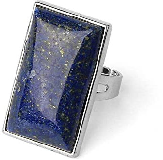 ARTQ Steinring Lapislazuli-Steinring Quadratischer Statement-Ring für Frauen - Blau - Verstellbar - Muttertagsgeschenk