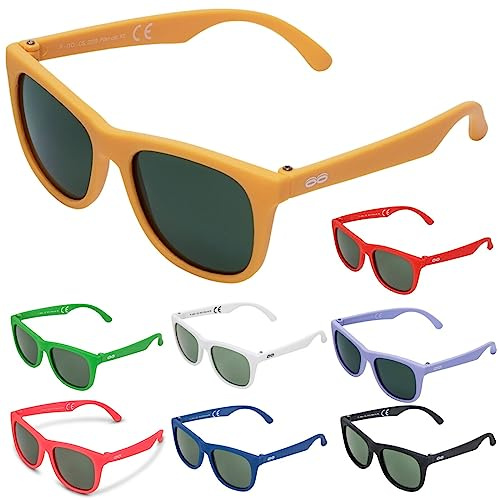 ITOOTI Classic Kinder Sonnenbrillen für Jungen und Mädchen, Kindersonnenbrille, sonnenbrille bunt, sonnenbrille teenager mädchen, kinder sonnenbrille honig gelb