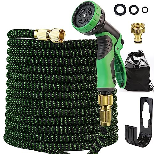 Manguera de Jardín Extensible Pistola de Riego - Hose Con 3/4,1/2 Accesorios Conector Mangueras Jardin Función de 10 Modos Mangeras, Flexiblespara el Riego de Plantas Hortícolas