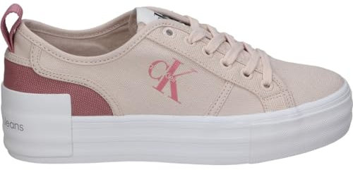 Calvin Klein Jeans Sneakers Vulcanizzate Donna Bold Low con Zeppa, Multicolore (Whisper Pink/Ash Rose), 39