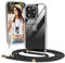 Nupcknn Transparent Handykette für iPhone 15 Pro Hülle mit Band,Dünn Handyhülle (Abnehmbar Einstellbar) Necklace mit Kordel zum Umhängen Kameraschutz Handy Kette Stossfest Schutzhülle(1.6M,Schwarz)