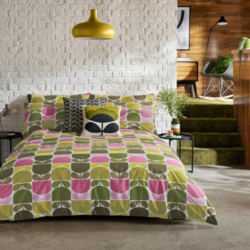 Orla Kiely Bettwäsche mit mehreren Blockstielen, Bettbezug und 2 Kissenbezügen, Kingsize-Bett: 230 x 220 cm