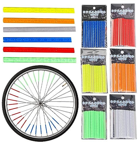 Alicer 72 Stück Speichenreflektoren Fahrrad, 360° Sichtbarkeit Fahrrad Reflektoren für Maximale Sicherheit Bei Nacht, Farbe Fahrrad Speichenreflektoren, Fahrrad Zubehör, Speichen Reflektor
