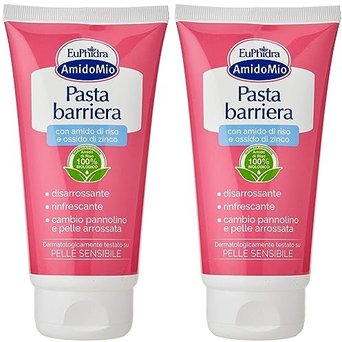 Euphidra AmidoMio Pasta Barriera 150 ml (Confezione da 2) per Bambini - Crema Protettiva con Zinco per Alleviare l'Irritazione Cutanea