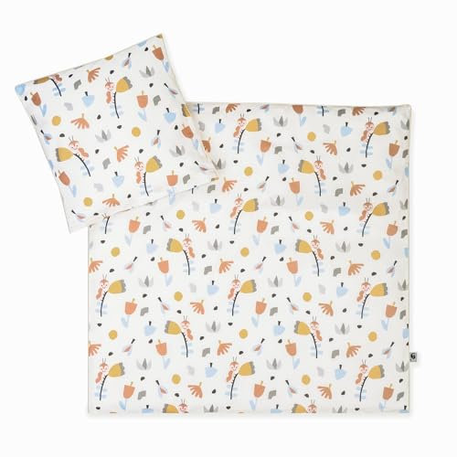 Julius Zöllner Bettwäsche Organic Crazy Flowers, Gr. 80x80 und 35x40 cm, Babybettwäsche, Schadstoffgeprüft