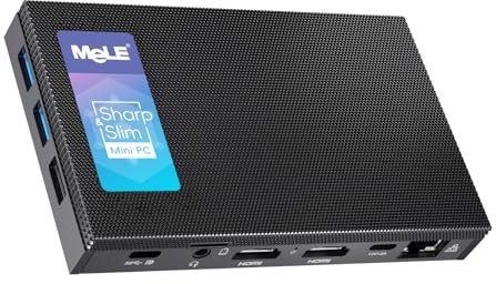 MeLE Quieter4C Lüfterloser Mini PC 12th Gen Alder Lake N100 (bis zu 3.4GHz, 4C/4T) 8GB LPDDR4x 256GB Schreibtisch Kleiner Computer Win 11 Pro 4K Dreifach-Display Zweifach-HDMI WiFi 5 BT5.1 Ethernet