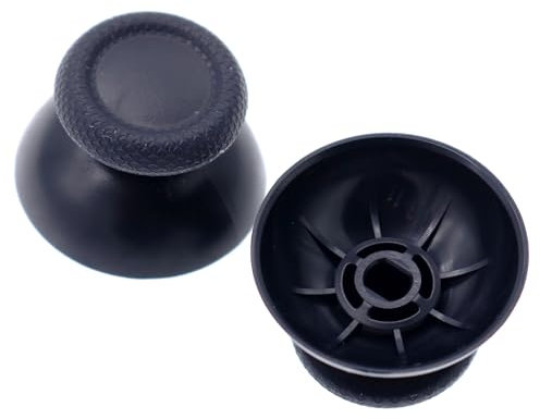 Deal4GO Daumensticks, konkav, Gummi, analog, Z-Sticks Ersatz für PS5- und PS4-Controller-Griffe, Schwarz, 2 Stück