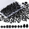 XIANNVXI Schwarz Glasperlen zum Auffädeln, Bastelperlen Set 4/6/8 mm Perlen zum Auffädeln, 800 Stück Glasperlen für Armbänder Halsketten Ohrringe Basteln DIY Schmuckherstellung (Schwarz Perlen)