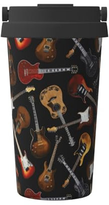 FUkker Tazza da caffè isolata, tazza da viaggio da 500 ml Tazza da caffè tumbler isolata in acciaio inossidabile,Musica