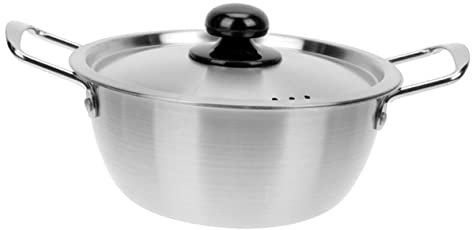 DECHOUS Pot à Nouilles Acier Inoxydable Avec Couvercle Et Double Poignée Pour Ramen Soupe Congee Et Cuisson Rapide