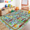 Capslpad Kinder Spielmatte 150x200cm rutschfest Stadtplan Spielplatz Teppich Waschbar Auto Spielmatten Kurzflor Stadtleben Lernen Bildungsbereich Teppich für Kinderzimmer Spielzimmer Dekor,Hellblau