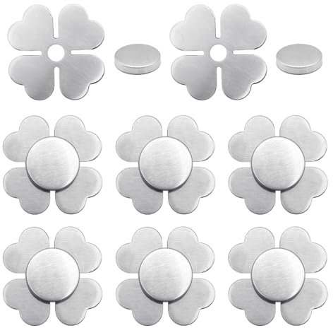 GOIYZTTR 8 Piezas Pesas para Manteles con Imán Pesos Magnéticos de Acero Inoxidable para Manteles Peso de Mantel Magnético para Exterior(Trébol de Cuatro Hojas)