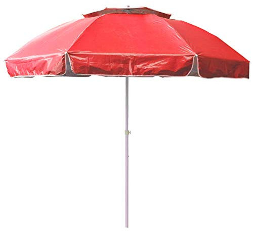 SNHHNSW 2,4 m runder Sonnenschirm, großer Cever-Angelschirm, freistehender Sonnenschutz, Schutz für den Außenbereich, Garten, Terrasse, Terrassenüberdachung, Markt, rot, verbesserte Version