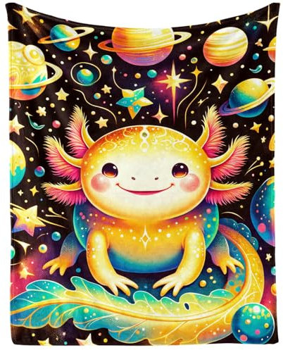 Homieblanket Axolotl Decke für Jungen und Mädchen, niedliches Axolotl-Design, bedruckte Überwurfdecken für Kinder, Schoß, Stuhl, Sofa, warm, weich, gemütlich, 101,6 x 127 cm