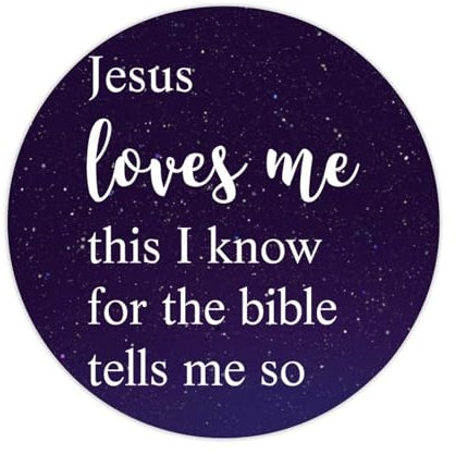 Aufkleber mit Aufschrift Jesus Loves Me This I Know for The Bible Tells Me So, Zitat-Aufkleber für Laptop, Umschlag, Versiegelung, Glas, Wasserflaschen, Geschenktüten, Dekoration, Hochzeit,