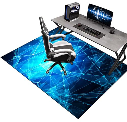 Alfombra Gaming 170 x 230 cm, Protector Suelo para Silla de Oficina con Ruedas, Alfombrilla Antideslizante para Protección de Suelos Duros, Madera y Baldosas