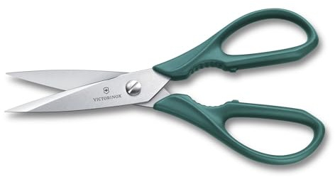 Victorinox Mehrzweck-Küchenschere, Universalschere, Länge: 20 cm, Extra Scharf, Rostfreie Stahlklingen, Mikrozahnung, Grün