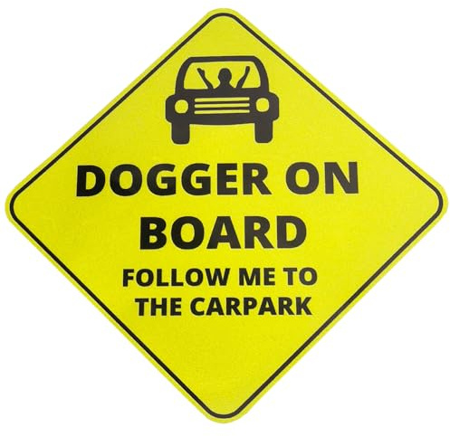 Bumper Stickers Yellow Funny Novelty Car Prank Gift Baby On Board Window Xmas Idea Present for Him Boyfriend Men Man Secret Santa Stocking Filler Practical Joke April Fools (Dogger ON Board)