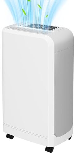 HOMCOM Deumidificatore Portatile 12L/24h, per Max 18㎡, Serbatoio da 2L e 4 Funzioni, Deumidificatore Casa Muffa con Filtro, Maniglia, Display, Timer 24 Ore, Ruote e Spegnimento Automatico, Bianco