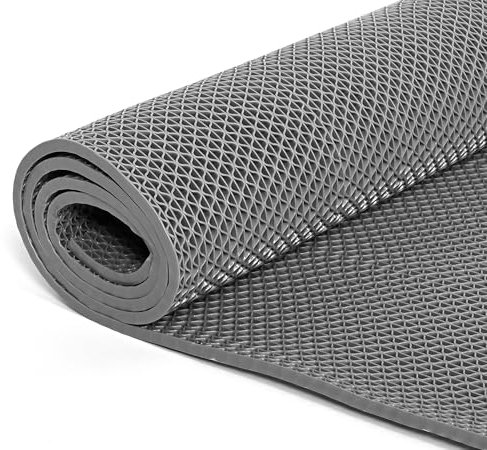 bimiti Drainage Bodenmatte 90x200cm PVC Duschmatte 6mm Dicke, rutschfest Kommerzielle Matte, Antirutschmatte Duschmatte Mesh Hohlmatte für Nassbereich Küche Schwimmbad Waschraum Restaurant, Grau