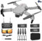 GPS Drone E88 Pro for Adults 1080P Pro Dual Camera Foldable Professional Live Video Drone RC Quadcopter Aircrafts with 2 Extra Batteries - Grey