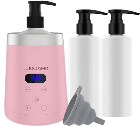 Professional Massage Oil Heater, Adjustable Massage Heater with 2 Bottle Dispensers and Lotion Heater LED Display, Oil Bottle for Spa, Massage Heater for Salons