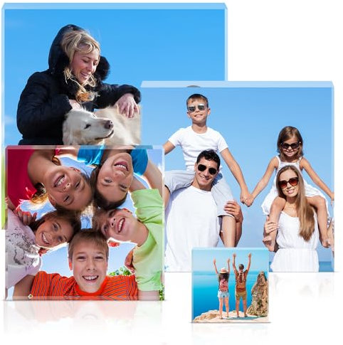 15x15cm Photo 3D personnalisée gravée en cristal-Photo en verre de cristal 3D, Bloc commémoratif individuel en acrylique transparent personnalisé, Cadeau personnalisé, Cadeau pour Maman Anniversaire