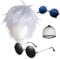 Anime Cosplay Sunglasses Satoru G. Wig Cap Short Wavy Hair Cap Light White Mix Silver Wig Costume Props Accessories 3 Pcs