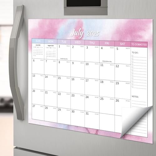 Magnetic Calendar for Refrigerator 2025-2026– 15x12 Fridge Magnet with Strong Magnets, Colorful Monthly Organizer for Home & Office, Fridge Calendar Runs from July 2025 to December 2026