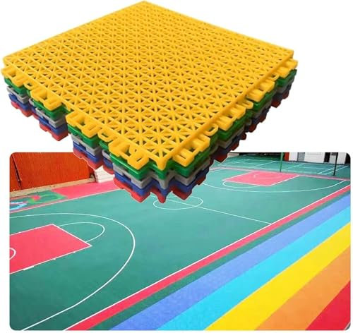 IEOWY Outdoor splicing floor tiles Outdoor Basketball Court Tiles, Weather-resistant, Modular Interlocking Mats For Grass-cement Floors(Green)
