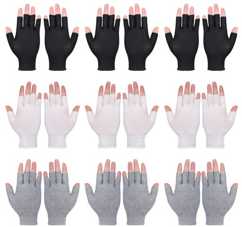 9 Paar Baumwollhandschuhe Fingerlos Fingerlose Baumwollhandschuhe Baumwollhandschuhe Ohne Finger Baumwollhandschuhe Neurodermitis Handschuhe Baumwolle Fingerlos Fingerlose Handschuhe Uv