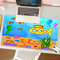 MESHIZIY Mauspad (400 × 750 MM) Verlängertes großes Mauspad Schreibtischauflage, rutschfeste Gummibasis, Gaming-Mauspad XLUnterwasserwelt mit gelbem U-Boot. Cartoon-Illustration mit Fischen und KOR