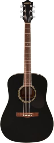 Gretsch Prelude D100 Dreadnought Acoustic Guitar, Beginner Guitar, Black