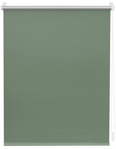 Lichtblick Thermorollo ohne Bohren, Klemmfix, Verdunklungsrollo, Hitzeschutz, Sichtschutz, Wandmontage, Deckenmontage, Rollo für Fenster und Türen 90 cm x 150 cm (B x L), Salbei