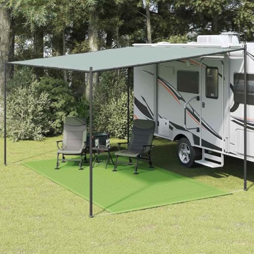 Zeltteppich Hellgrün 250x350 cm, strapazierfähiges HDPE für Camping, Wohnwagen, Terrasse, UV-beständig, atmungsaktiv, leicht zu reinigen
