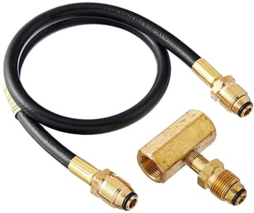 Mr. Heizung 2-Tank Adapter Kit mit Tee und 30 Schlauch Montage mit P.O.L. männliche Enden