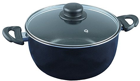 Pendeford Housewares Premium 24cm Non-Stick Saucepan with Glass Lid, 6L Capacity, Soft Touch Handle, Steam Vent, Induction & All Hob Compatible, Dishwasher Safe, 2.5mm Pressed Aluminium