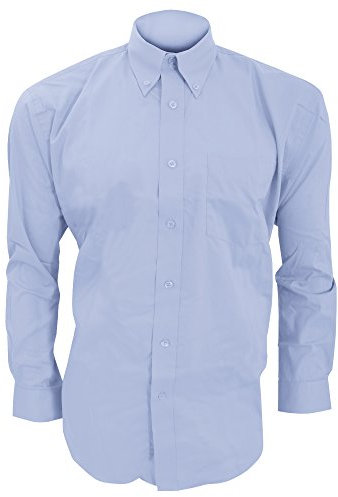 Kustom Kit Mens Corporate Oxford Shirt 17 Light Blue Button Down