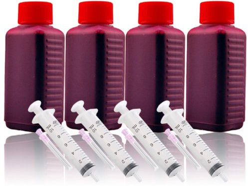 400ml Nachfülltinte Druckertinte Refillset für HP (rot/magenta)