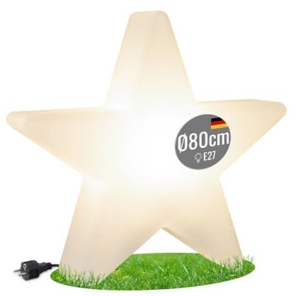 8 seasons design | warmweiße LED Beleuchtung | Stern Shining Star (Ø 80 cm, UV-beständig, Weihnachtsstern Indoor & Outdoor) | weiß