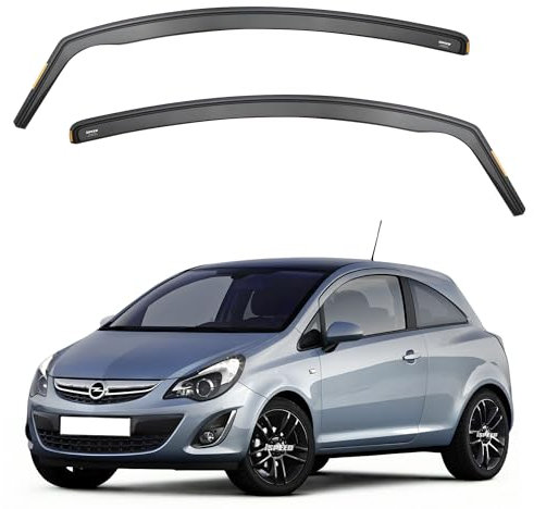 ISPEED Wind Deflectors For Vauxhall Corsa D/E 2006-2019 3 Door Hatchback 2pc Set - Keep Your Car Ventilated in Rain - Reduce Wind Turbulence - Tinted In-Channel Type