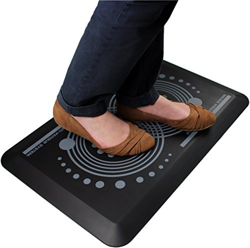 AFS-TEX 2000 | Anti-Müdigkeit-Matte für Küche, Zuhause, Büro, Stehpult | Kompakte Anti-Ermüdungsmatte mit ergonomischem Druck | 40,6 x 61 cm | Schwarz